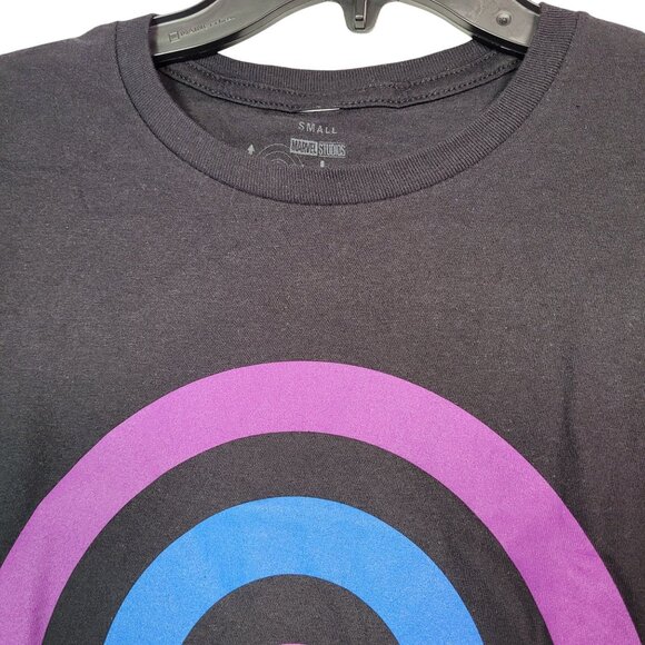 Marvel Studios Unisex Hawkeye Bullseye Graphic Print T-Shirt Black Small - Picture 4 of 7